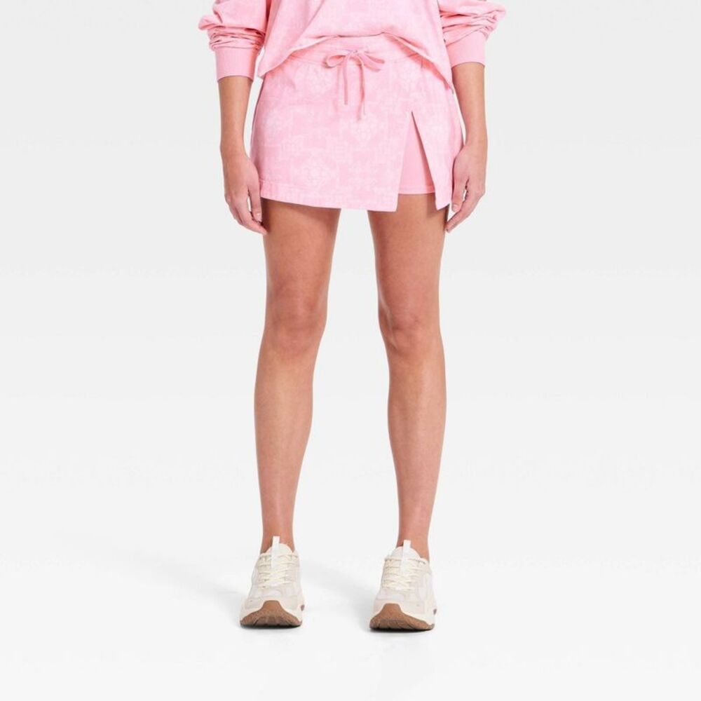Women's Washed Jersey Slit Skort - JoyLab Pink Bandana Print XXS